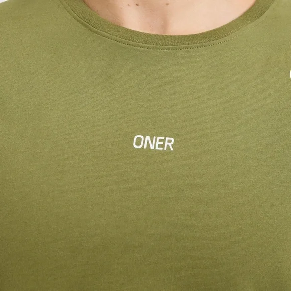 Oner Active Classic Oner Graphic Crop Lightweight T-Shirt Small - Olive Green - Picture 4 of 5